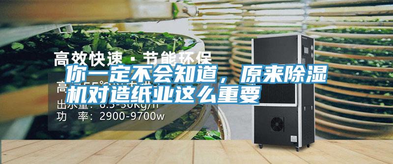 你一定不會知道，原來除濕機對造紙業(yè)這么重要