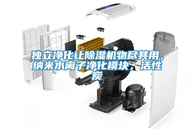 獨立凈化讓除濕機物盡其用，納米水離子凈化模塊，活性炭