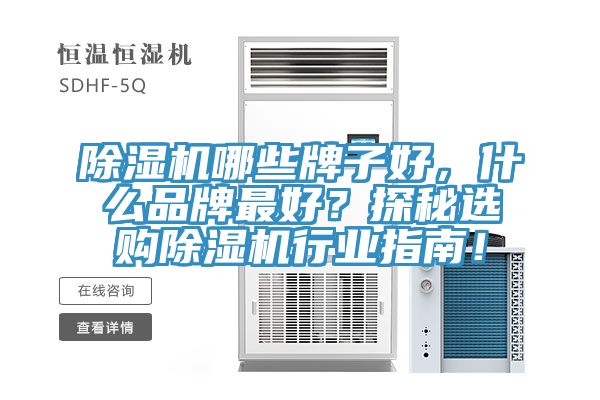 除濕機哪些牌子好，什么品牌最好？探秘選購除濕機行業指南！